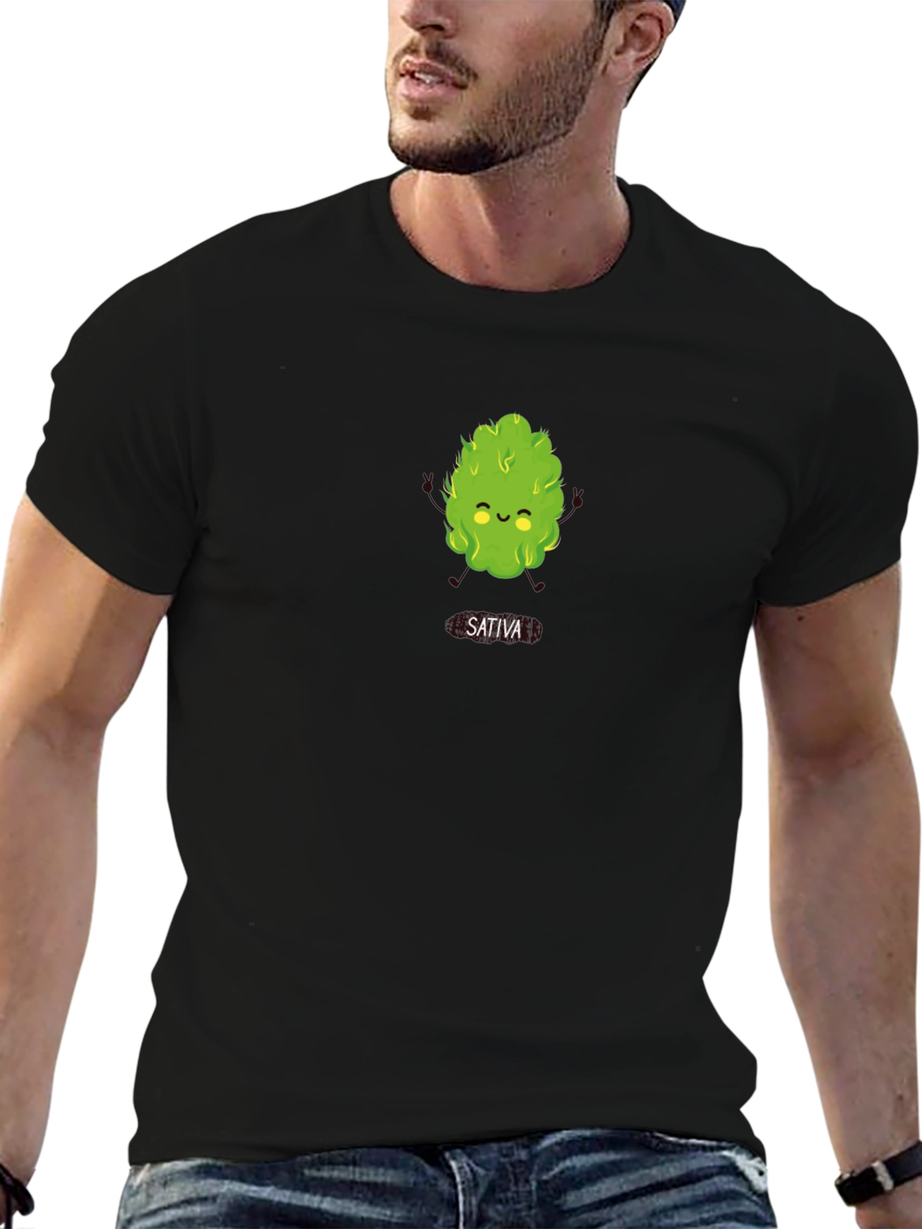 Sativa Cartoon Graphic T-Shirt