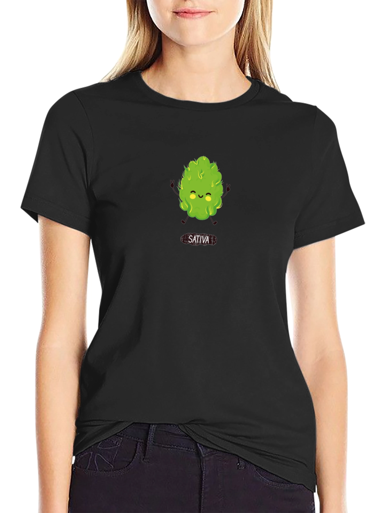 Sativa Cartoon Graphic T-Shirt