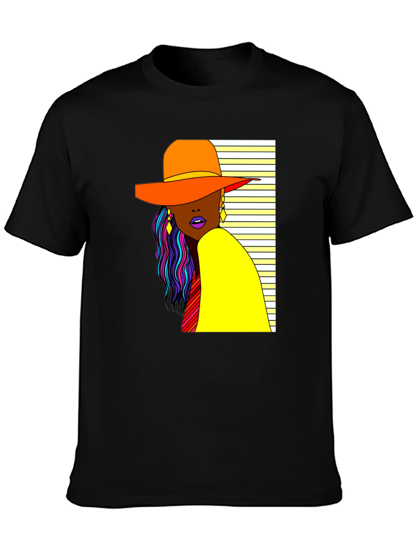 Trendy Woman Graphic Tee - Stylish Black T-Shirt