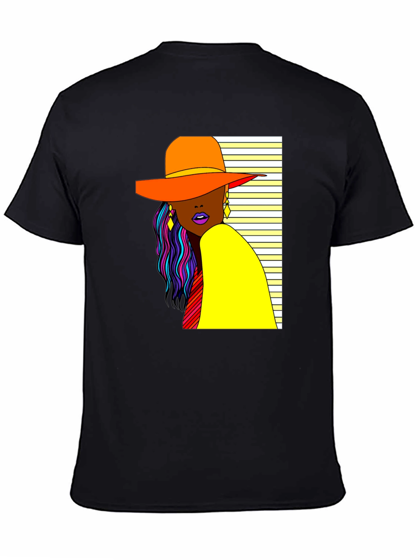 Trendy Woman Graphic Tee - Stylish Black T-Shirt