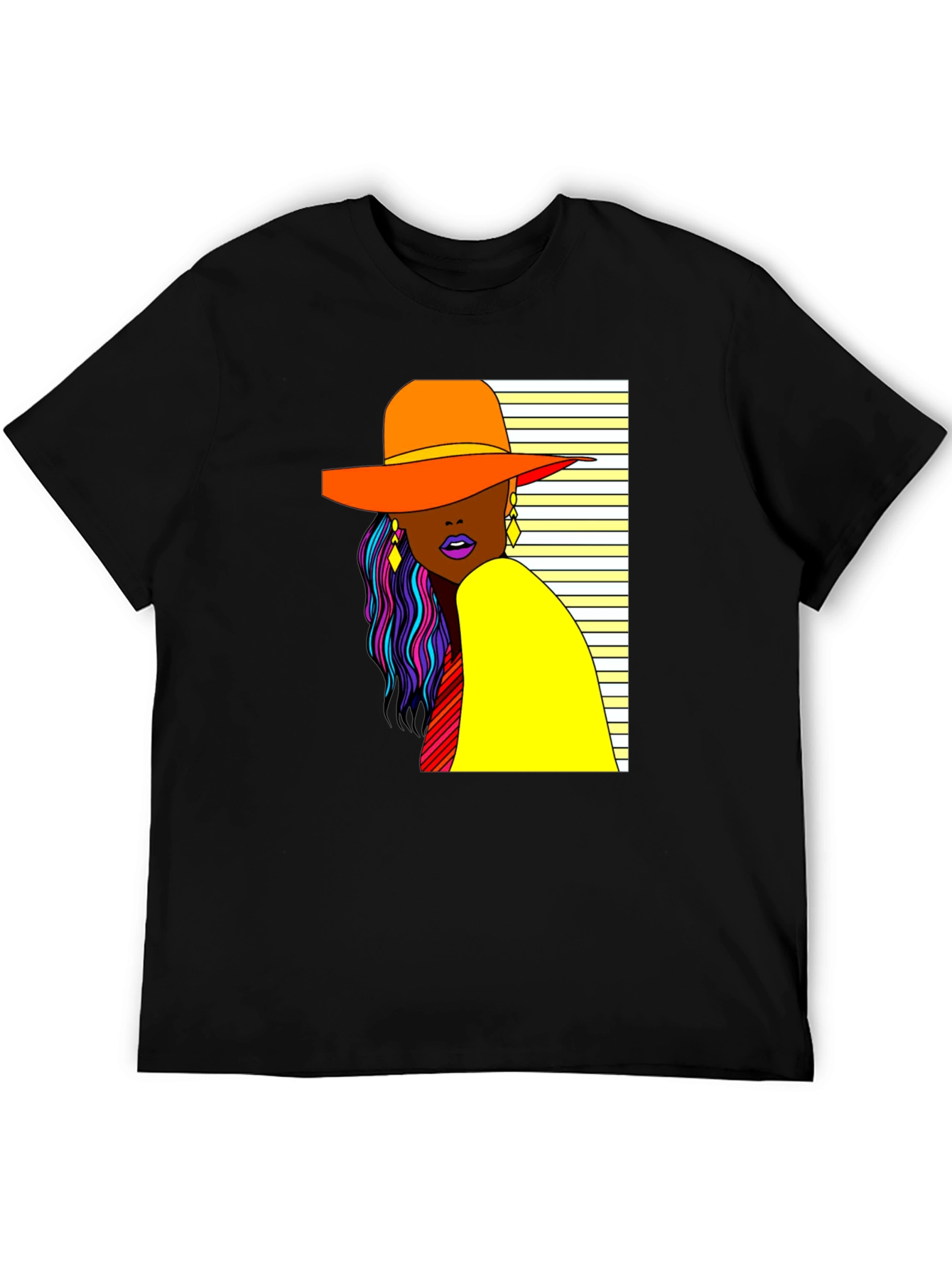 Trendy Woman Graphic Tee - Stylish Black T-Shirt