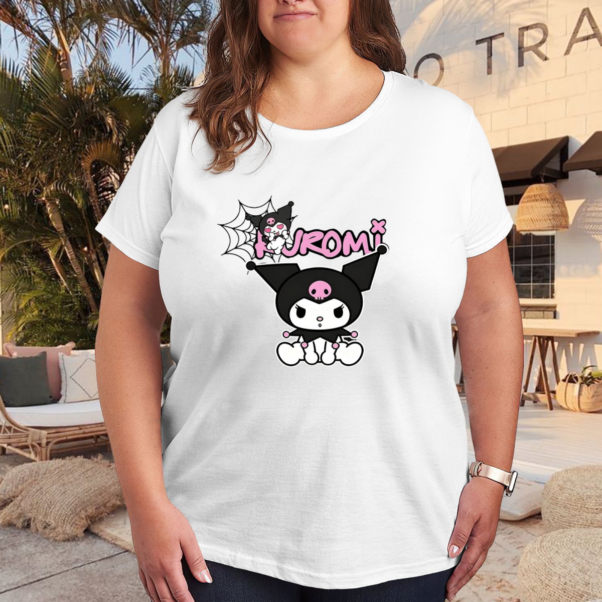 Unique ToMi Letter Stylish Plus Size Women Streetwear T-Shirt