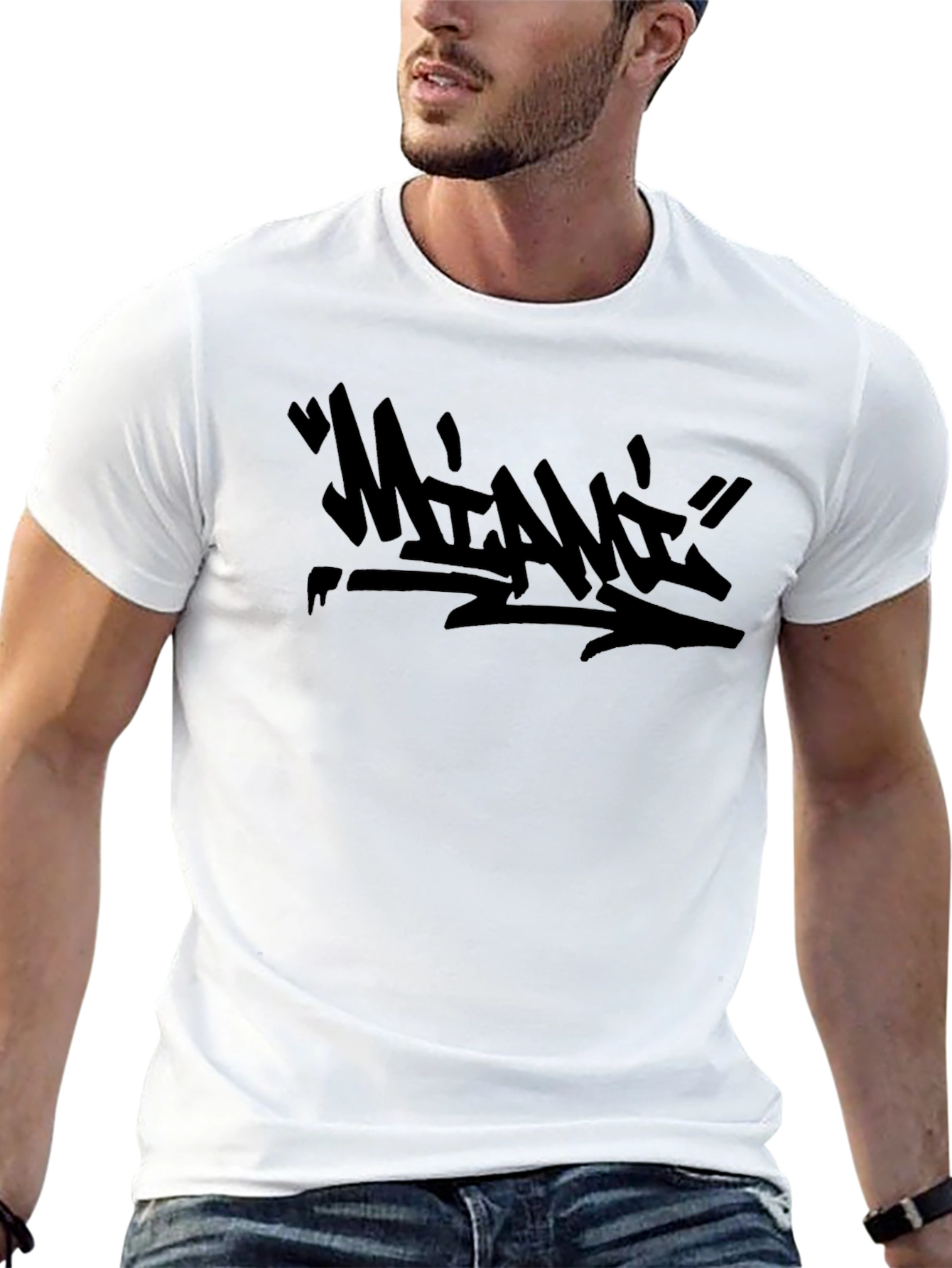 Miami Graffiti Style Black T-Shirt