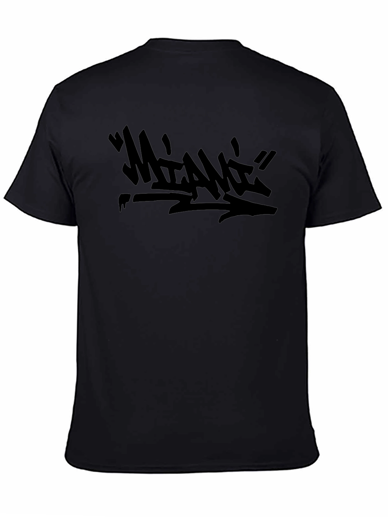 Miami Graffiti Style Black T-Shirt