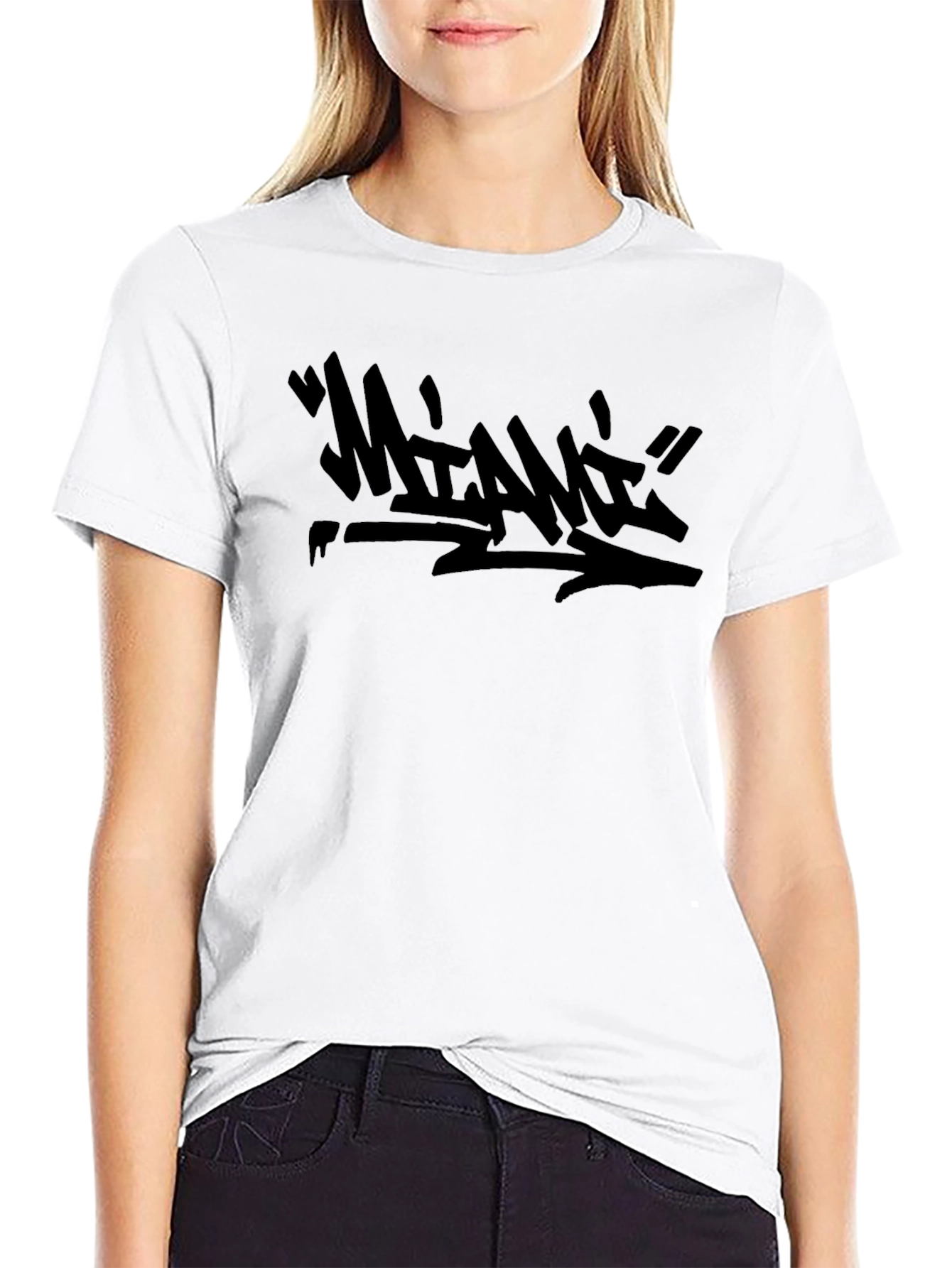 Miami Graffiti Style Black T-Shirt