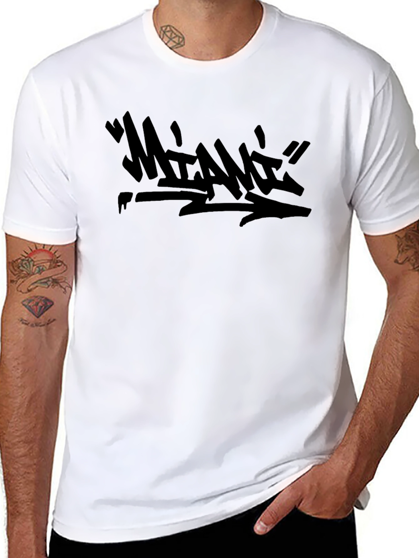 Miami Graffiti Style Black T-Shirt