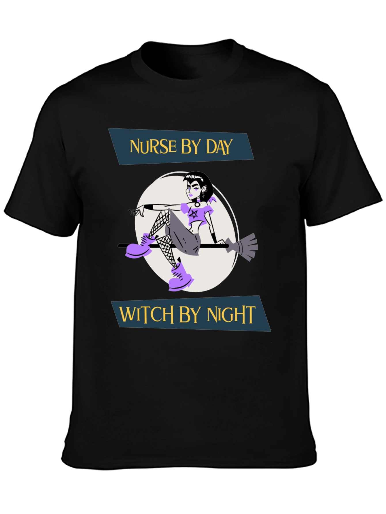 Nurse by Day Witch by Night Graphic T-Shirt