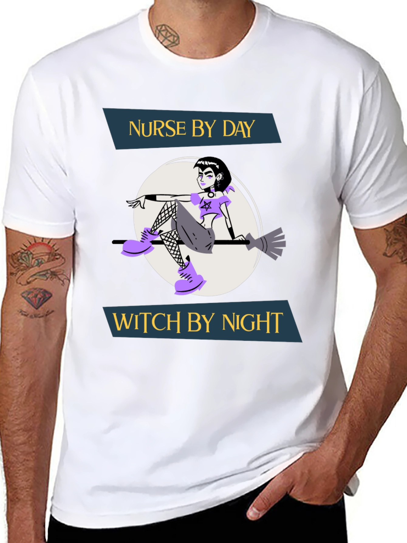 Nurse by Day Witch by Night Graphic T-Shirt