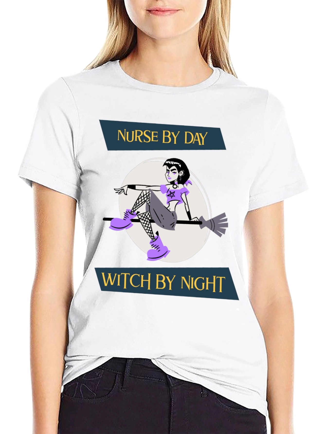 Nurse by Day Witch by Night Graphic T-Shirt