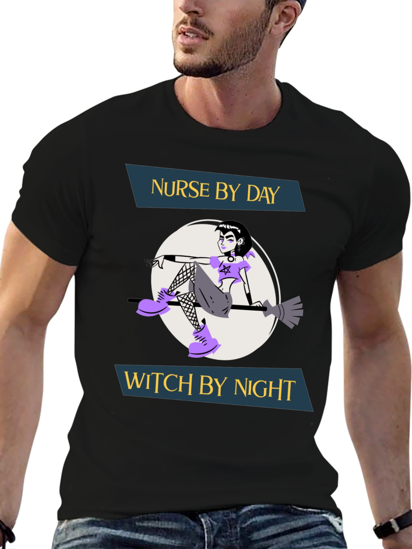 Nurse by Day Witch by Night Graphic T-Shirt