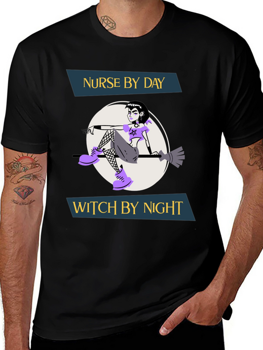 Nurse by Day Witch by Night Graphic T-Shirt