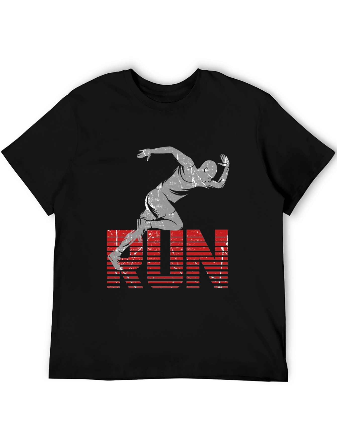 Mens Black RUN Graphic Tee