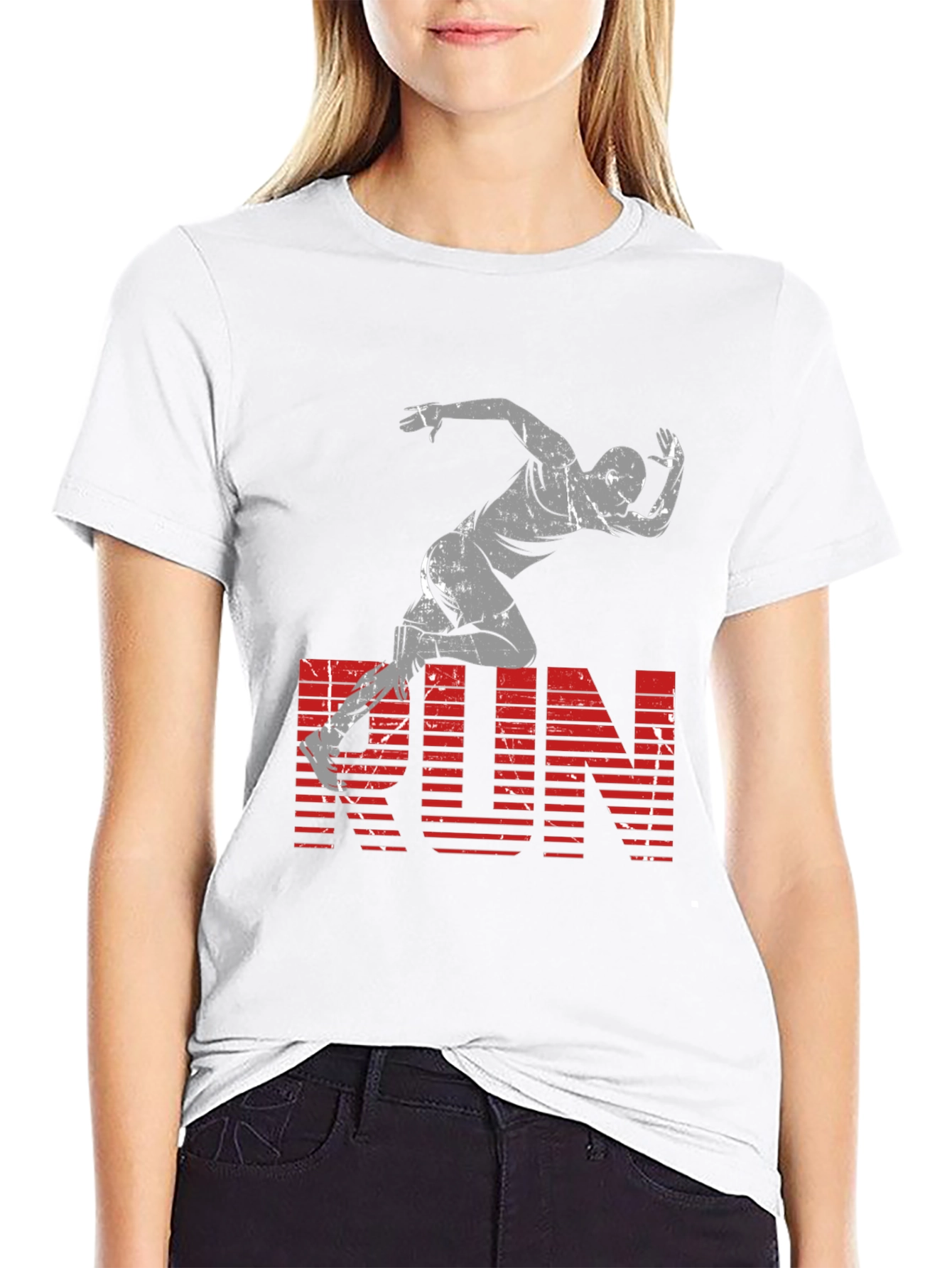 Mens Black RUN Graphic Tee