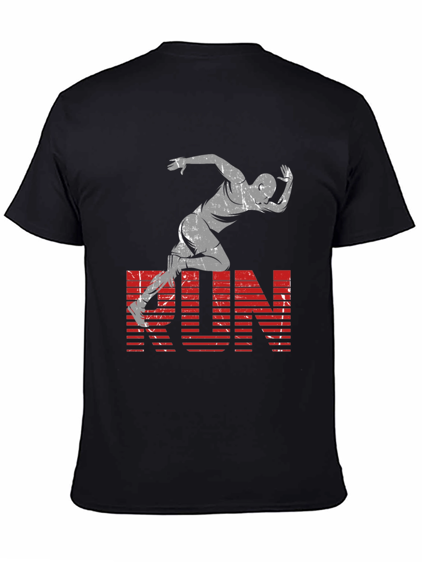 Mens Black RUN Graphic Tee