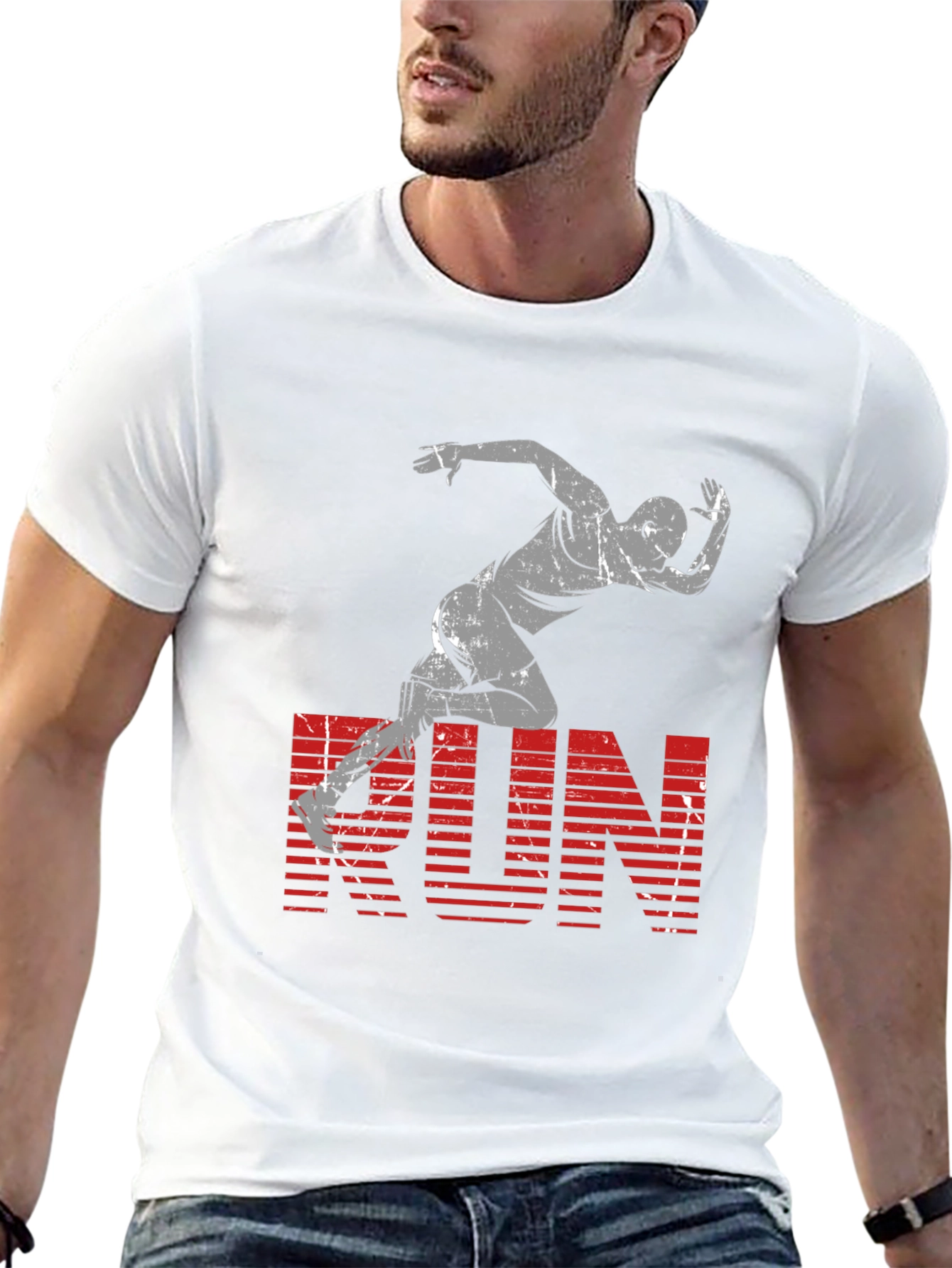 Mens Black RUN Graphic Tee