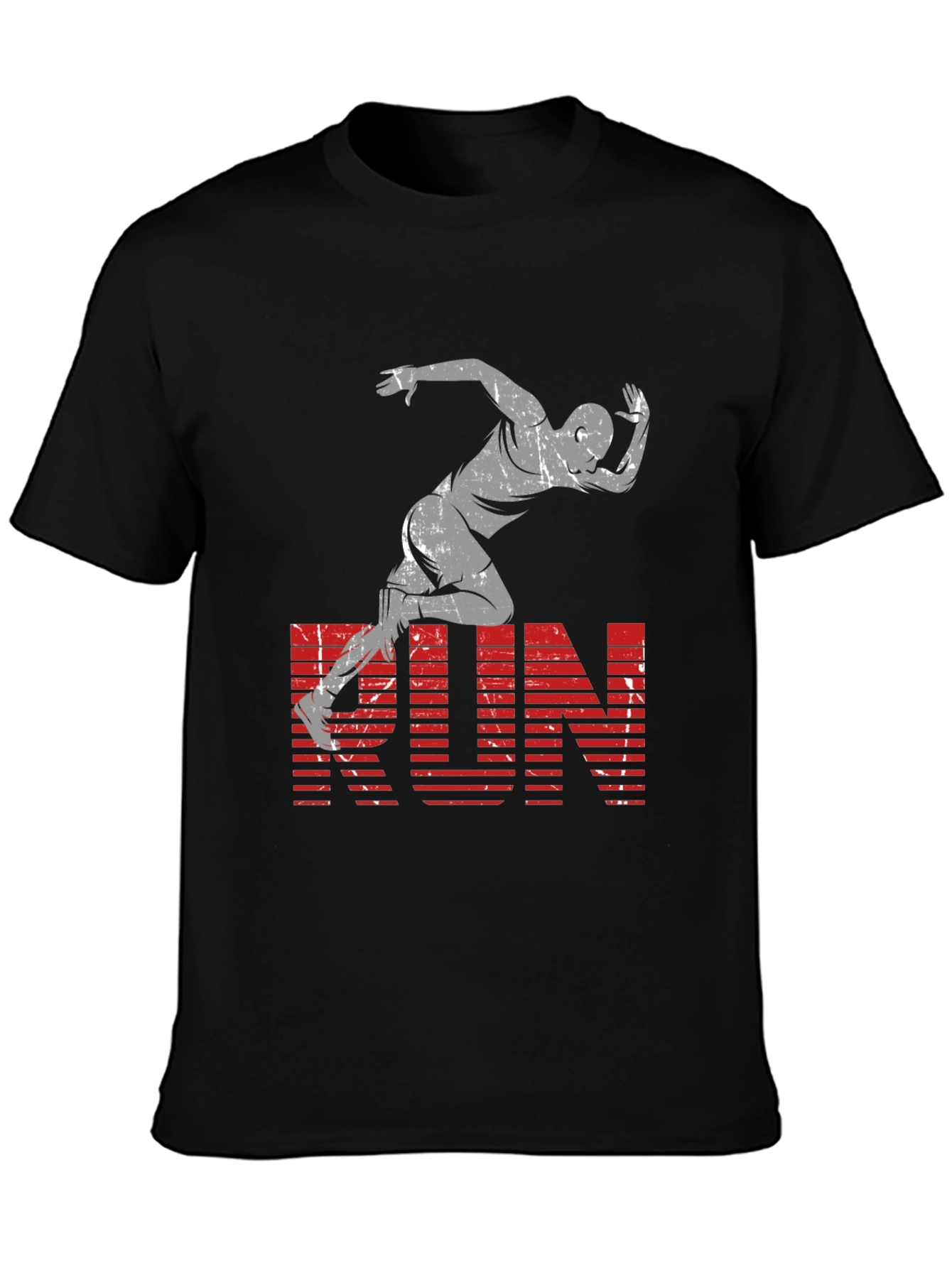 Mens Black RUN Graphic Tee
