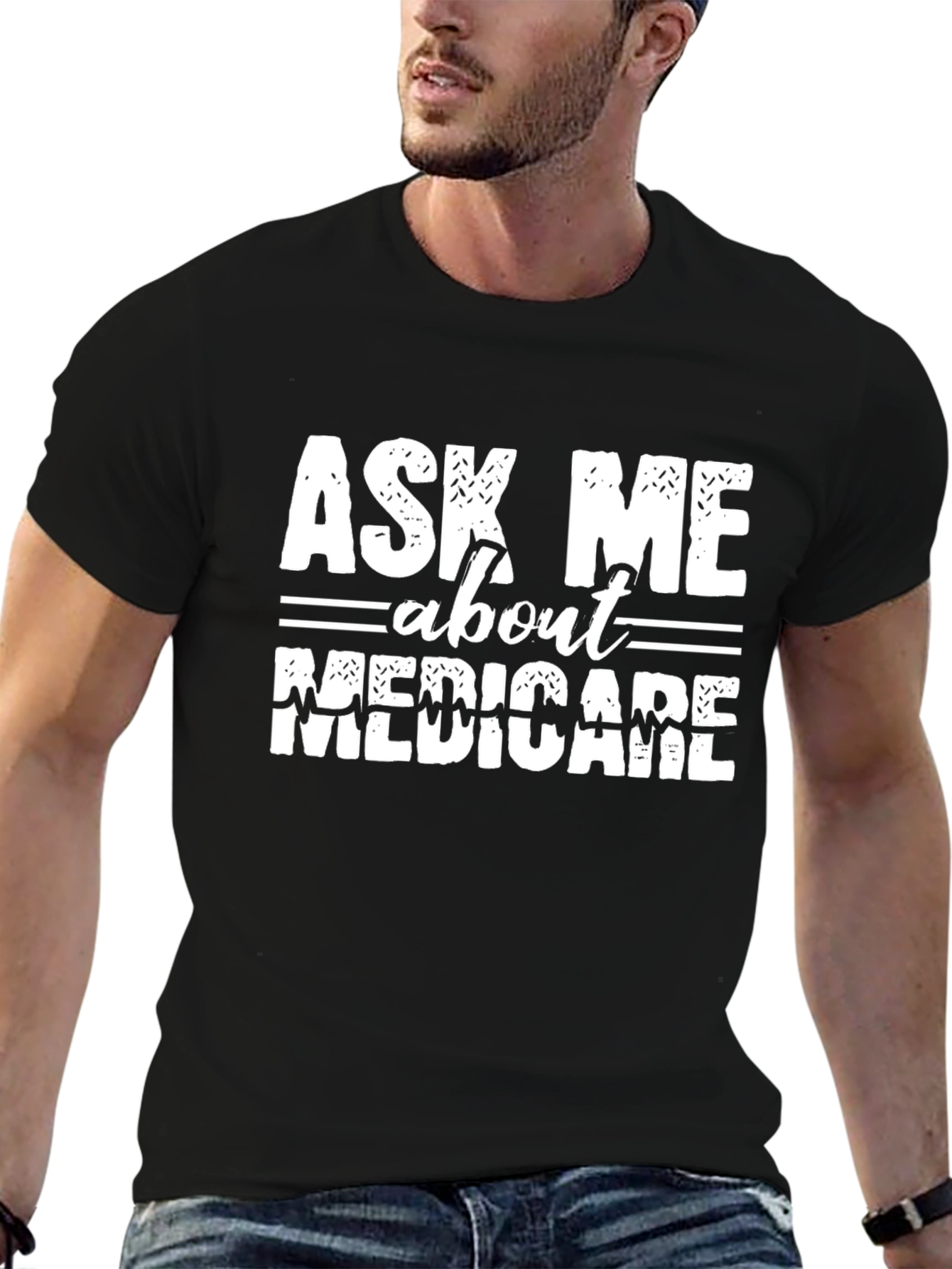 Ask Me About Medicare Black T-Shirt