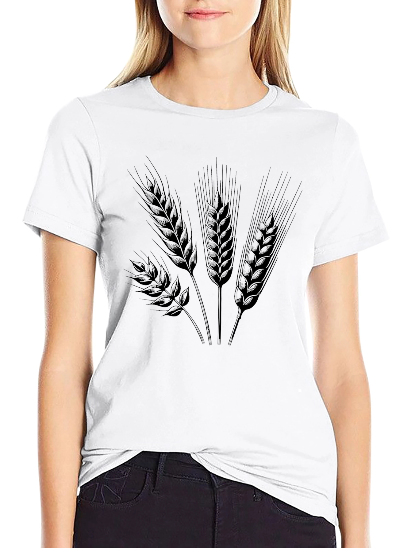 Wheat Graphic Tee - Classic Black Cotton Comfort