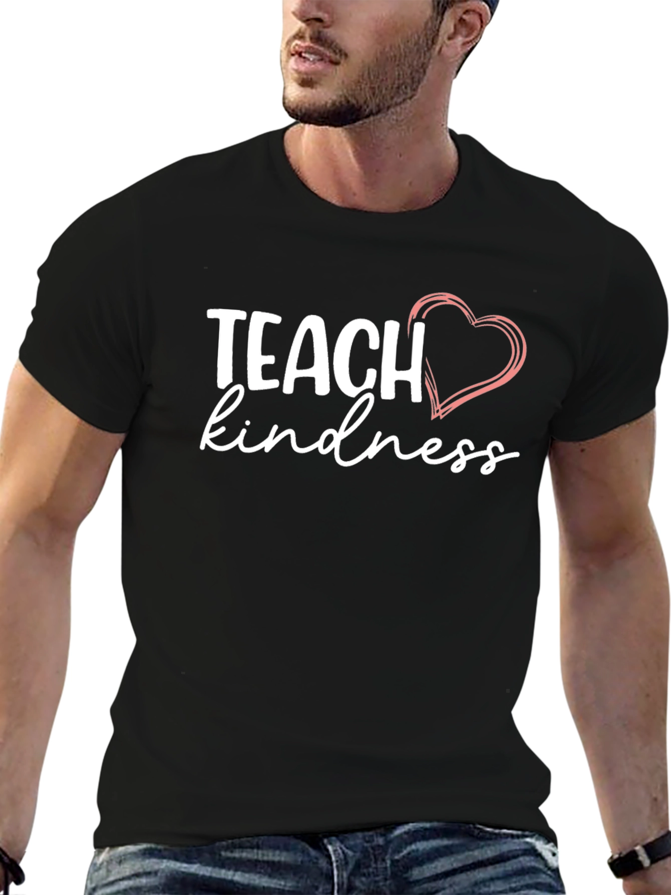 Teach Kindness T-Shirt with Heart Graphic