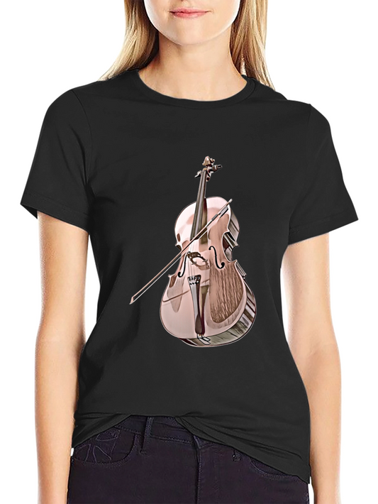 Cello Graphic Tee - Musical Instrument Print