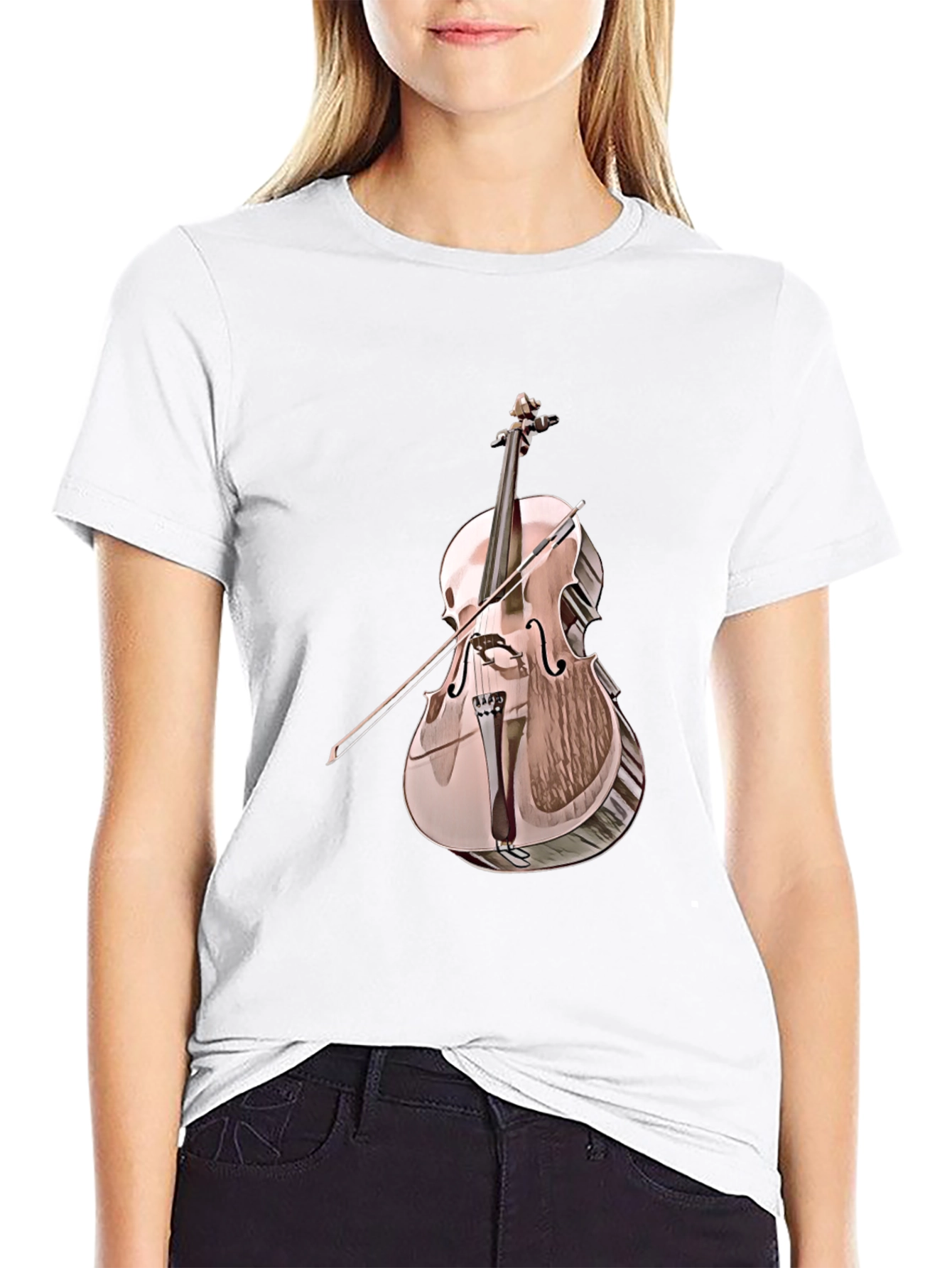 Cello Graphic Tee - Musical Instrument Print