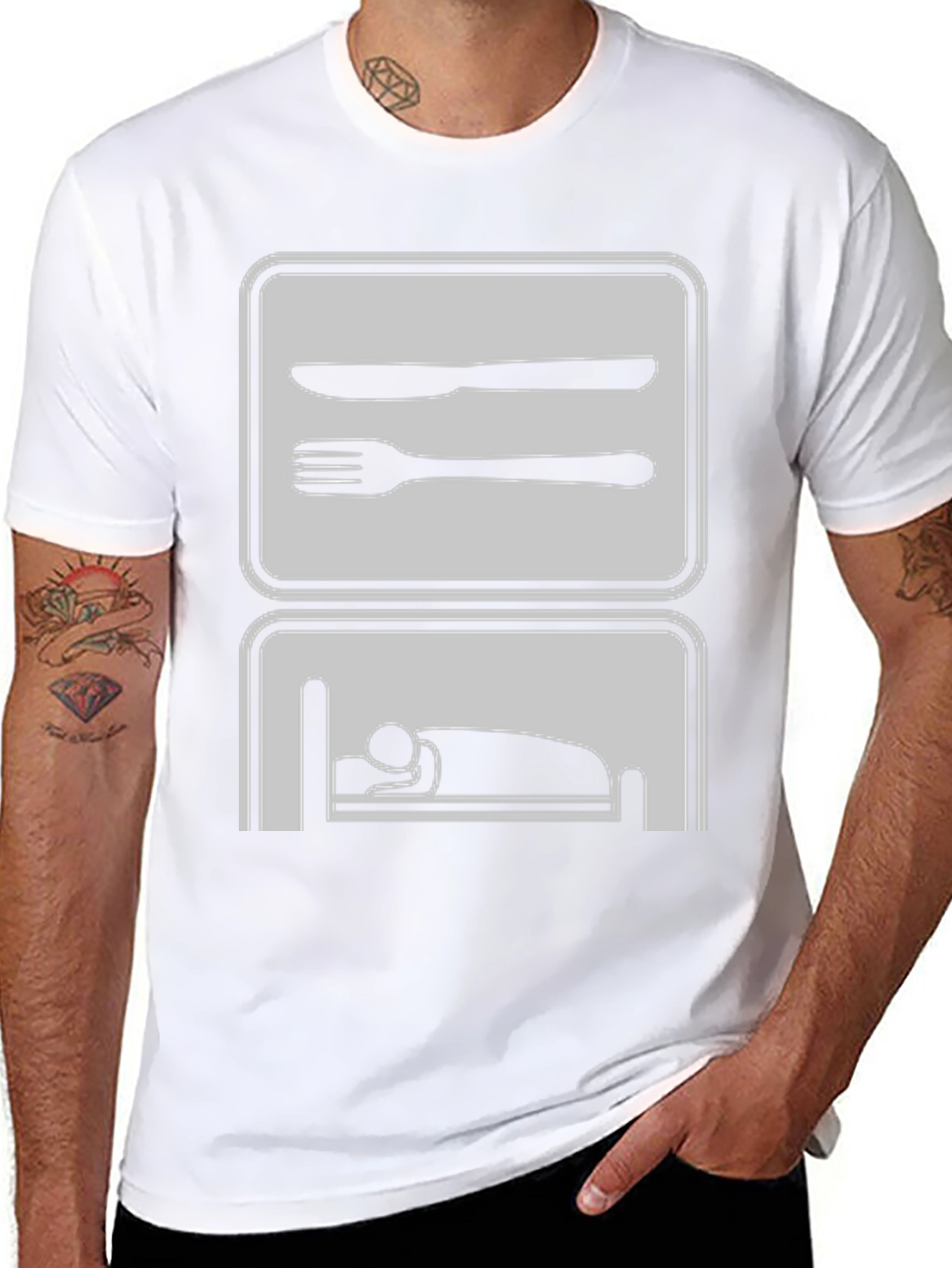 Eat Sleep Repeat Funny Graphic Tee