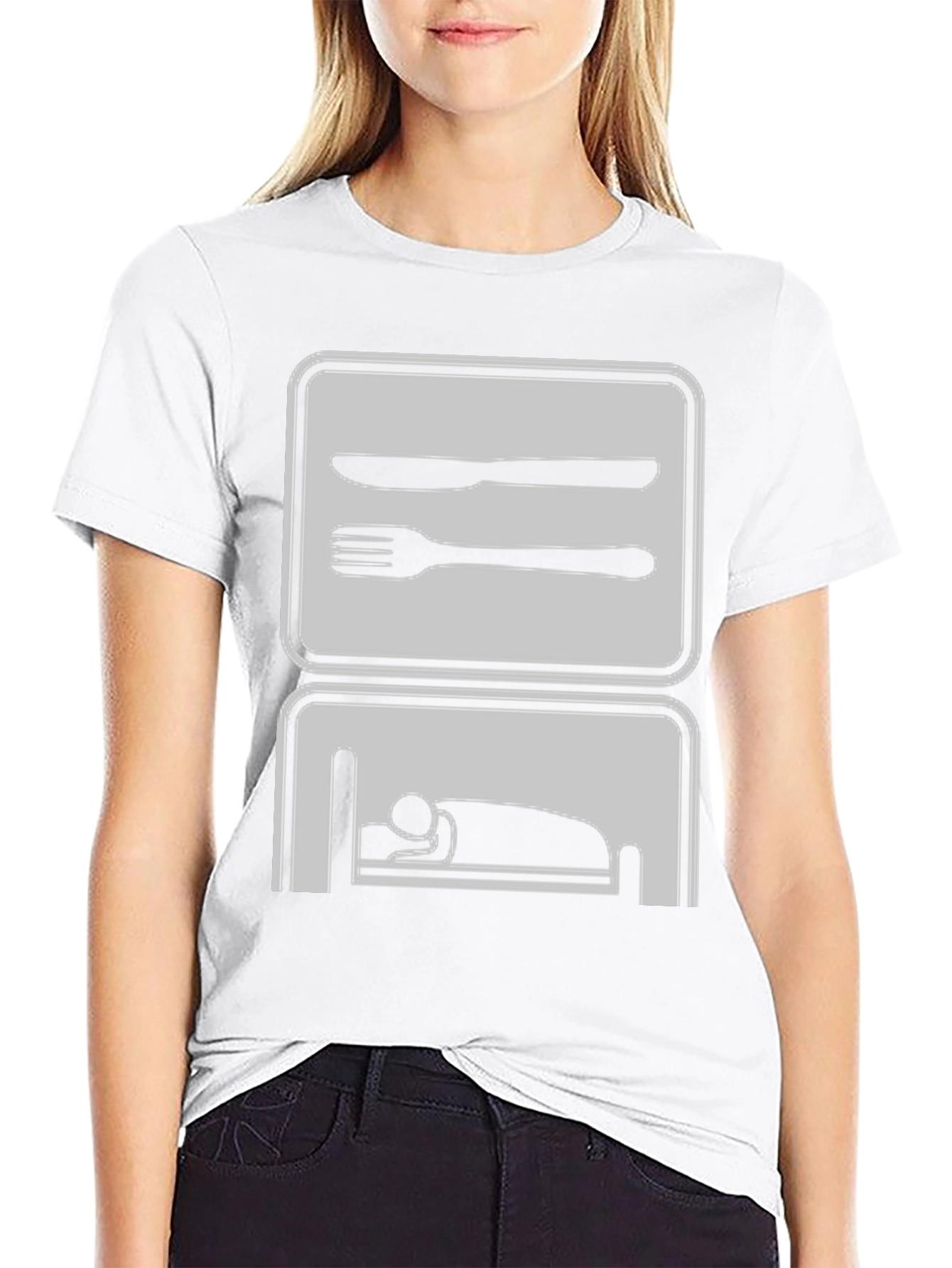Eat Sleep Repeat Funny Graphic Tee