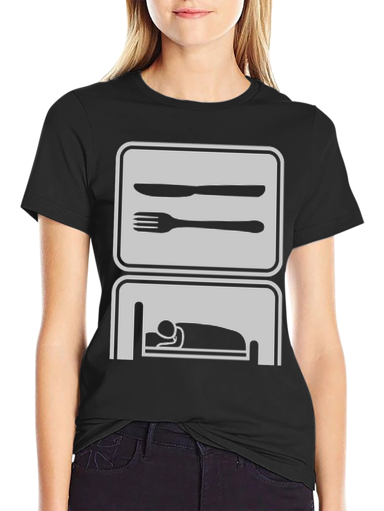 Eat Sleep Repeat Funny Graphic Tee