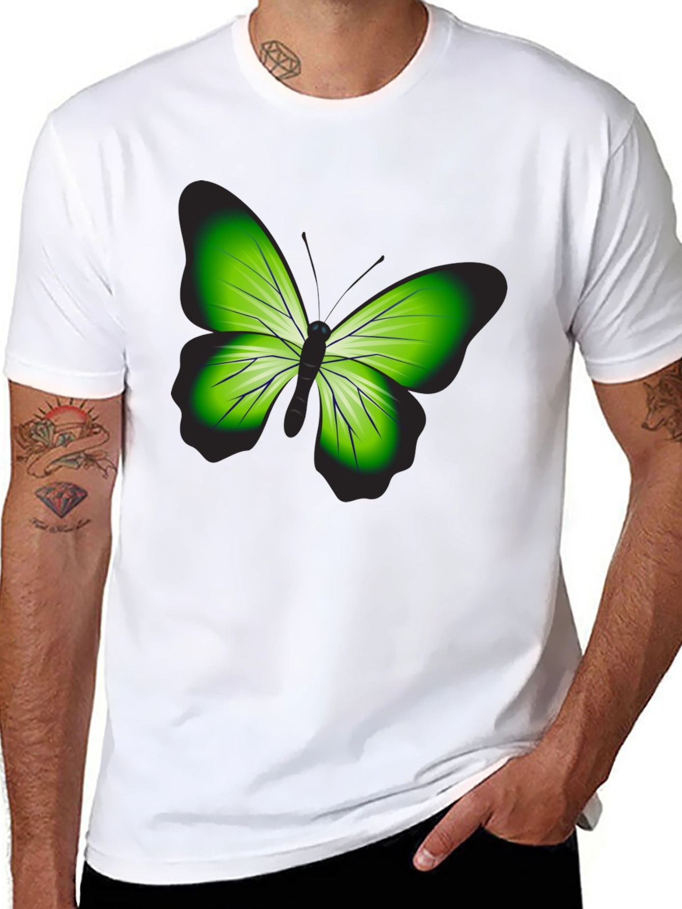 Butterfly Graphic Tee - Casual Black T-Shirt