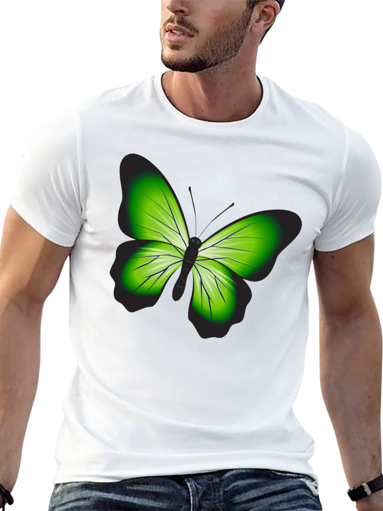 Butterfly Graphic Tee - Casual Black T-Shirt