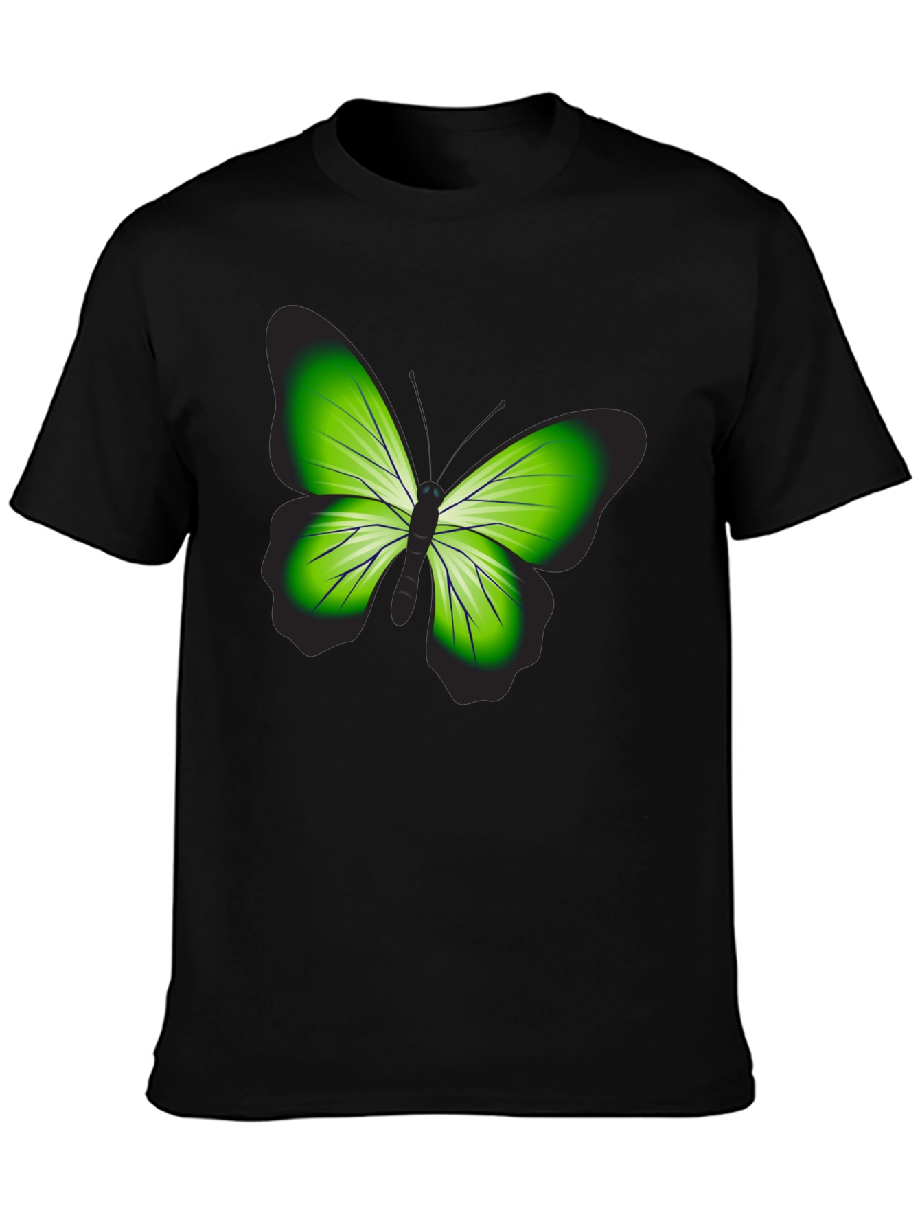 Butterfly Graphic Tee - Casual Black T-Shirt