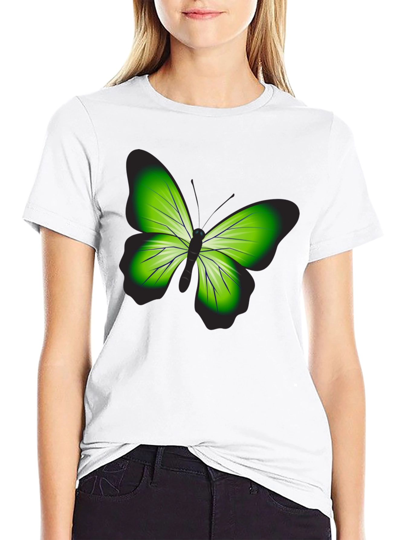 Butterfly Graphic Tee - Casual Black T-Shirt