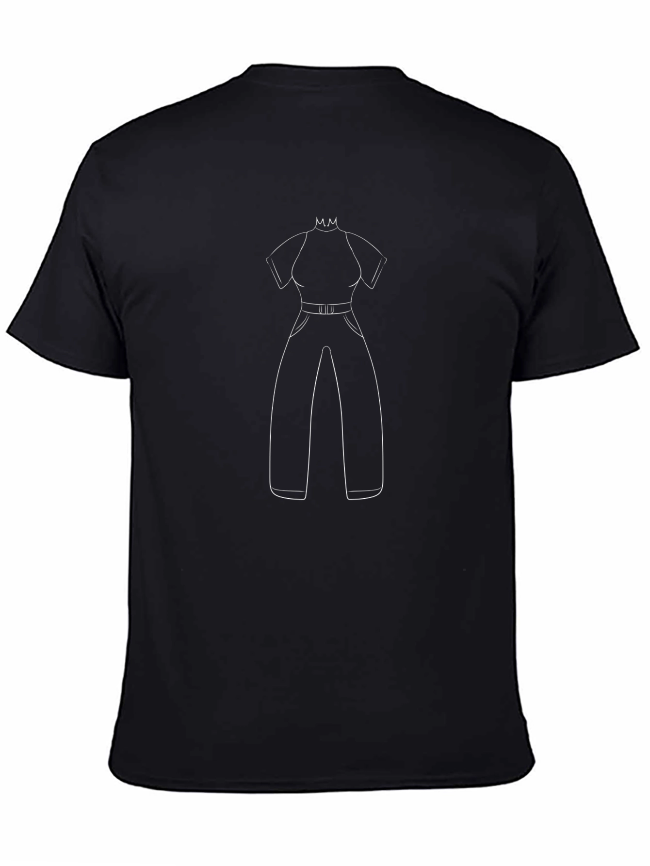 Black T-Shirt with Jumpsuit Graphic