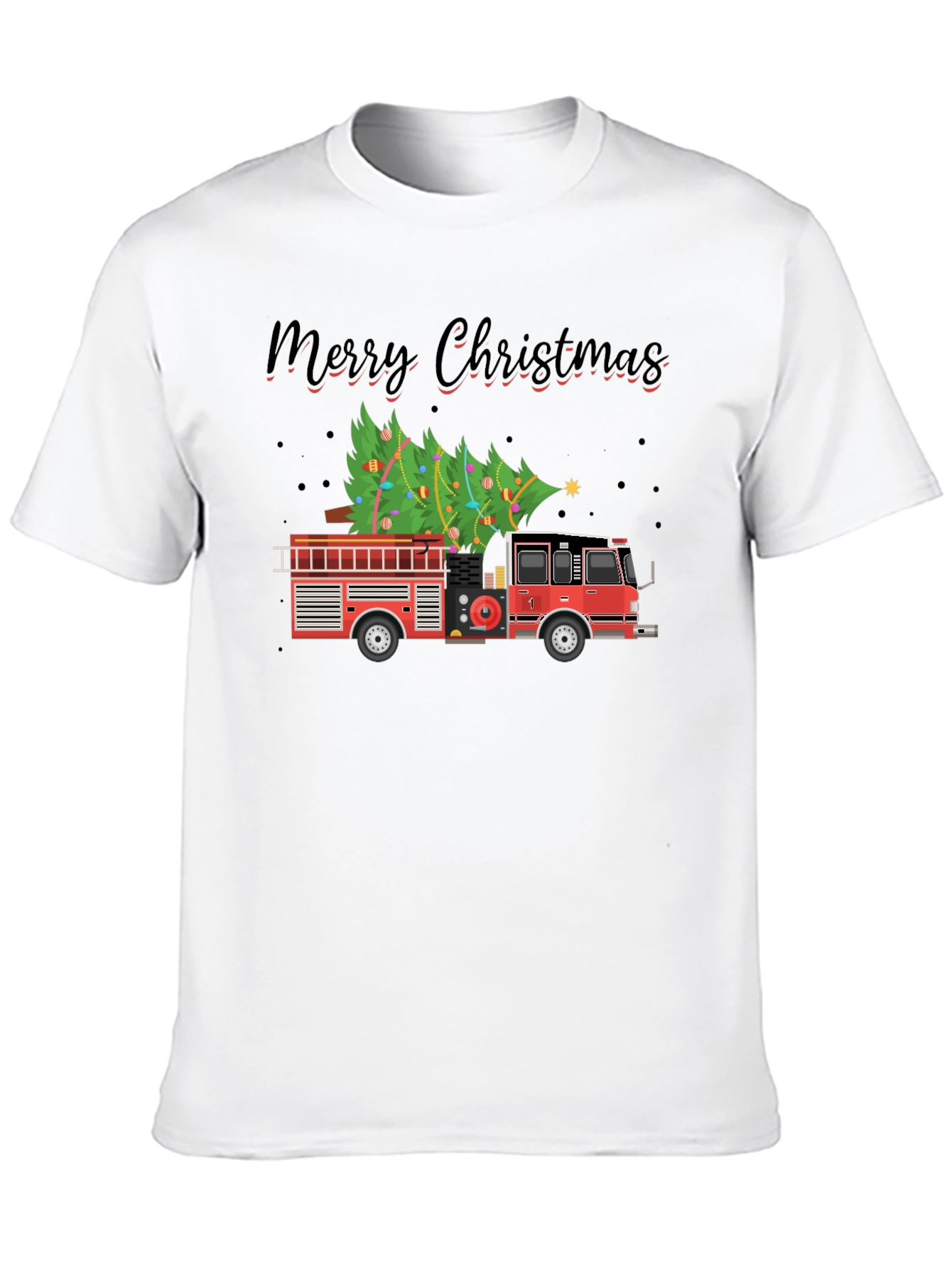 Firetruck Christmas Tree T-Shirt