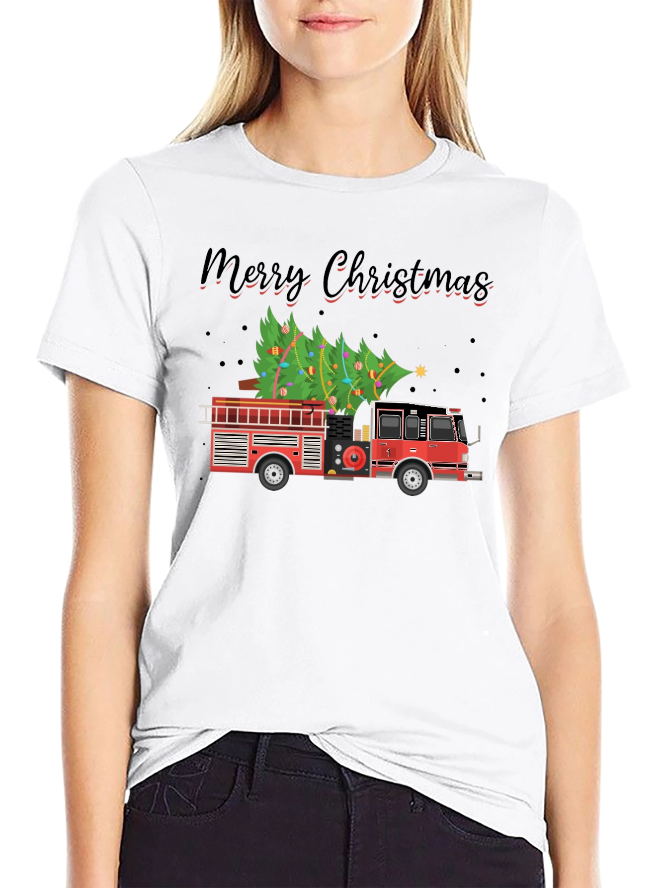 Firetruck Christmas Tree T-Shirt