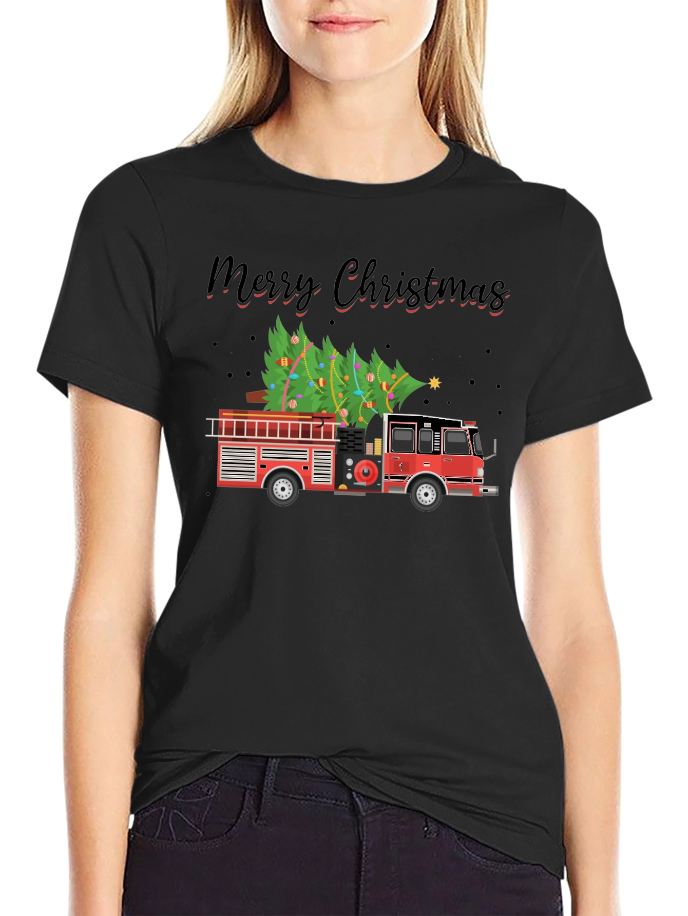 Firetruck Christmas Tree T-Shirt