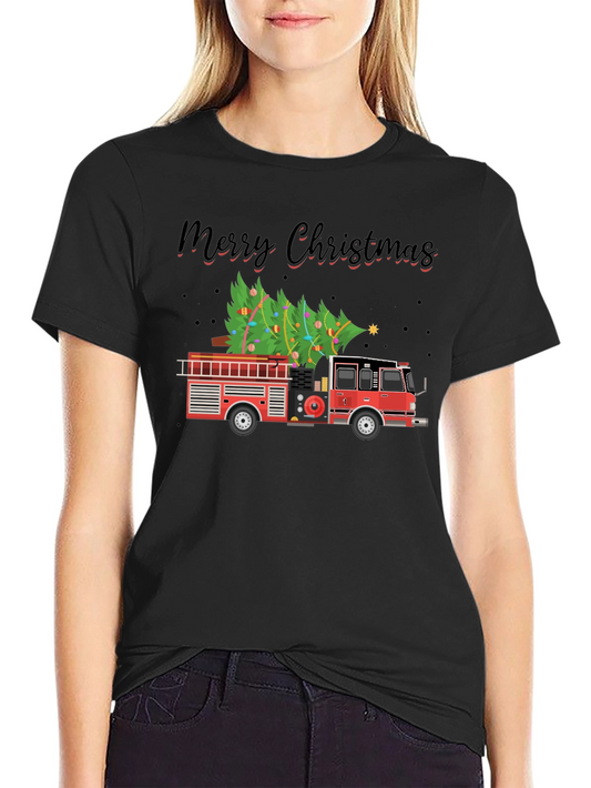Firetruck Christmas Tree T-Shirt