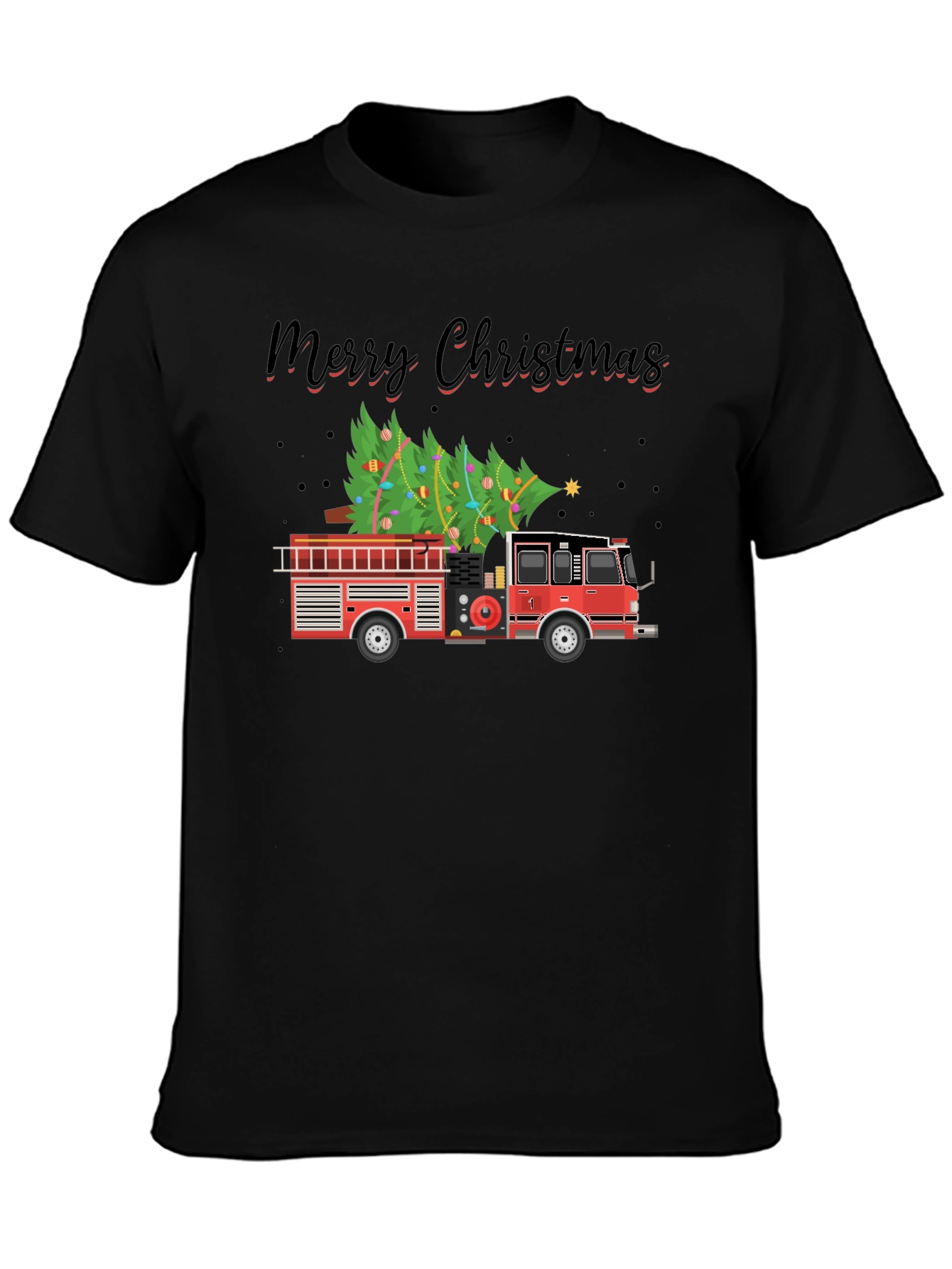 Firetruck Christmas Tree T-Shirt