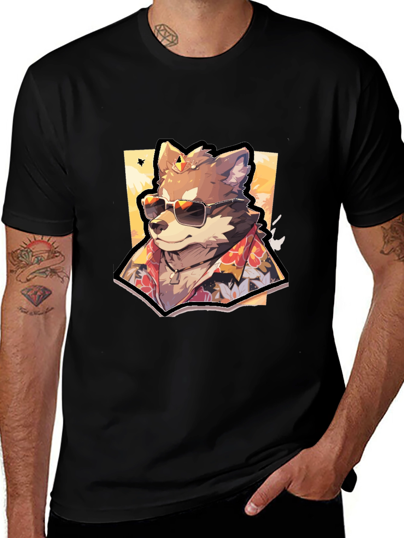Cool Wolf Hawaiian Shirt Graphic Tee