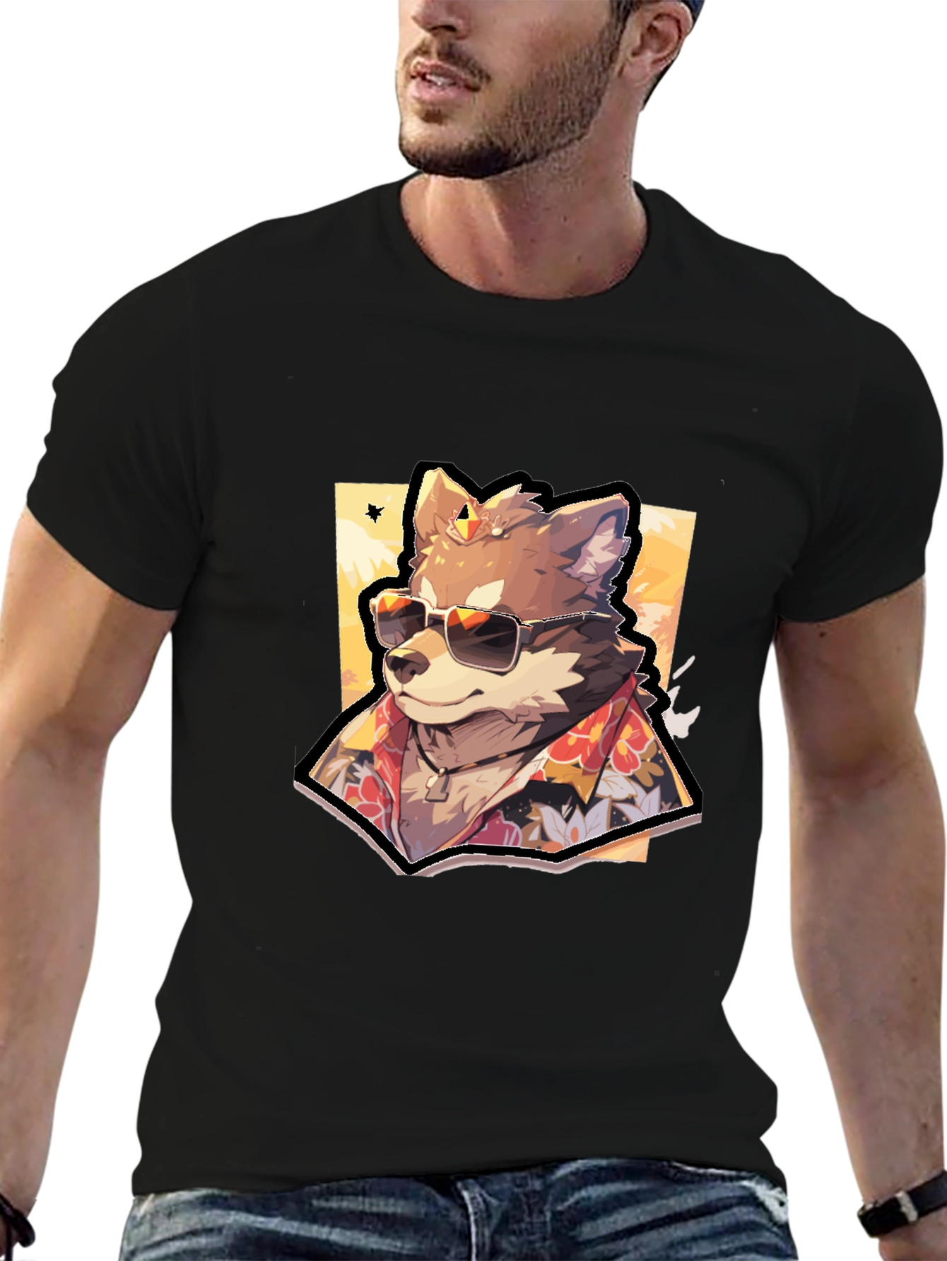 Cool Wolf Hawaiian Shirt Graphic Tee