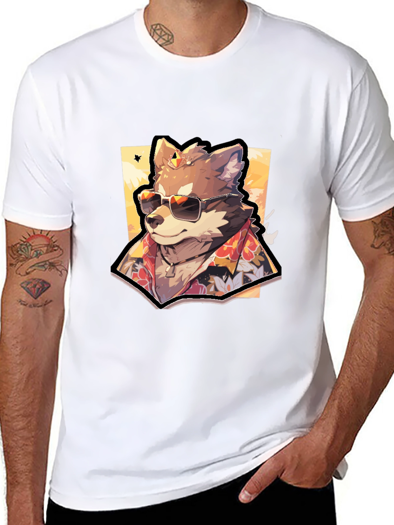 Cool Wolf Hawaiian Shirt Graphic Tee