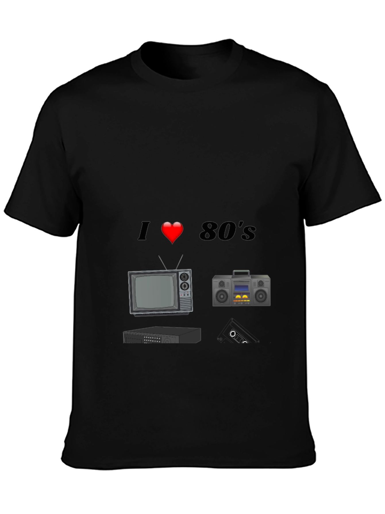I Love 80s T-Shirt Retro TV Cassette Player