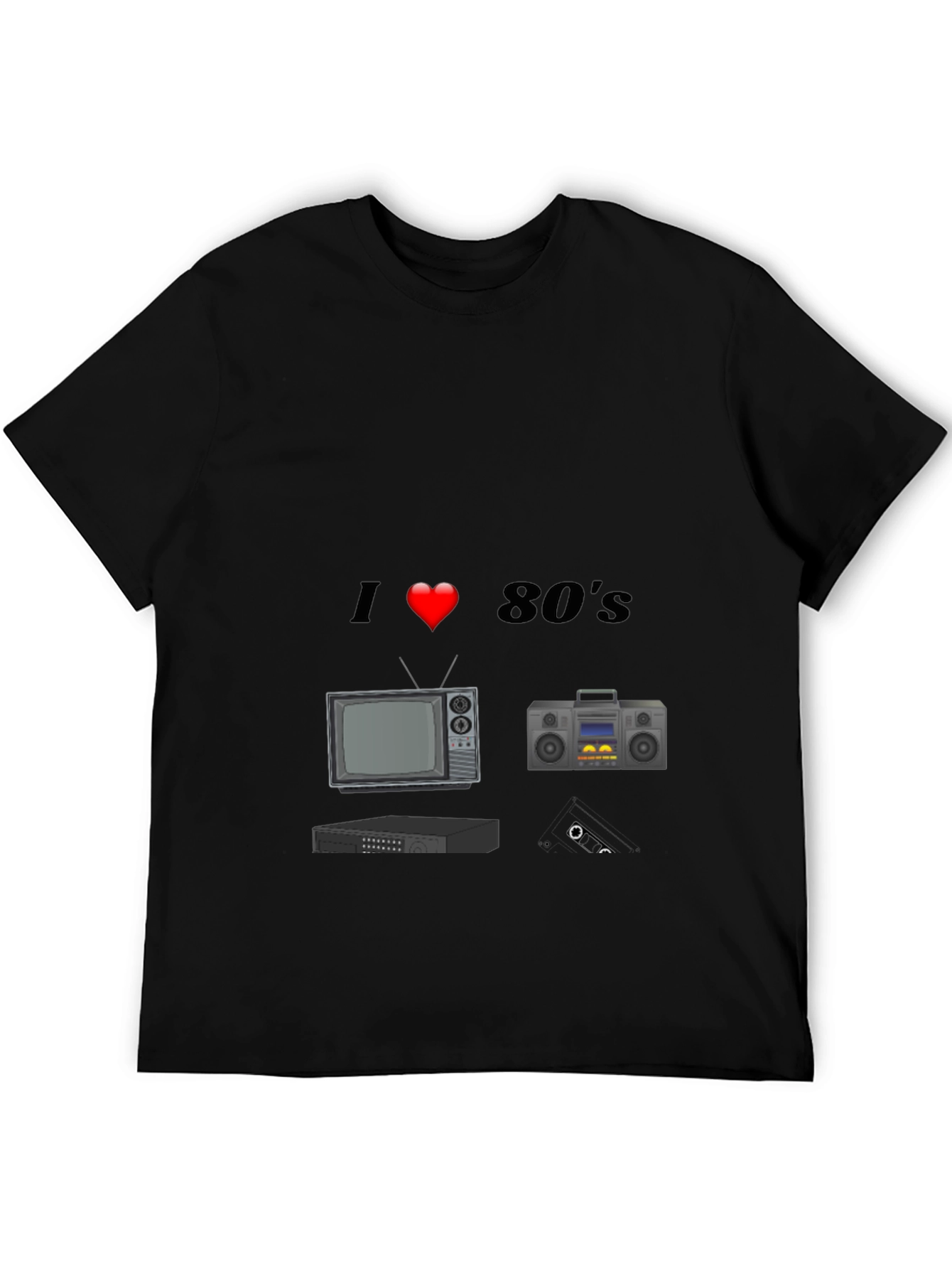 I Love 80s T-Shirt Retro TV Cassette Player
