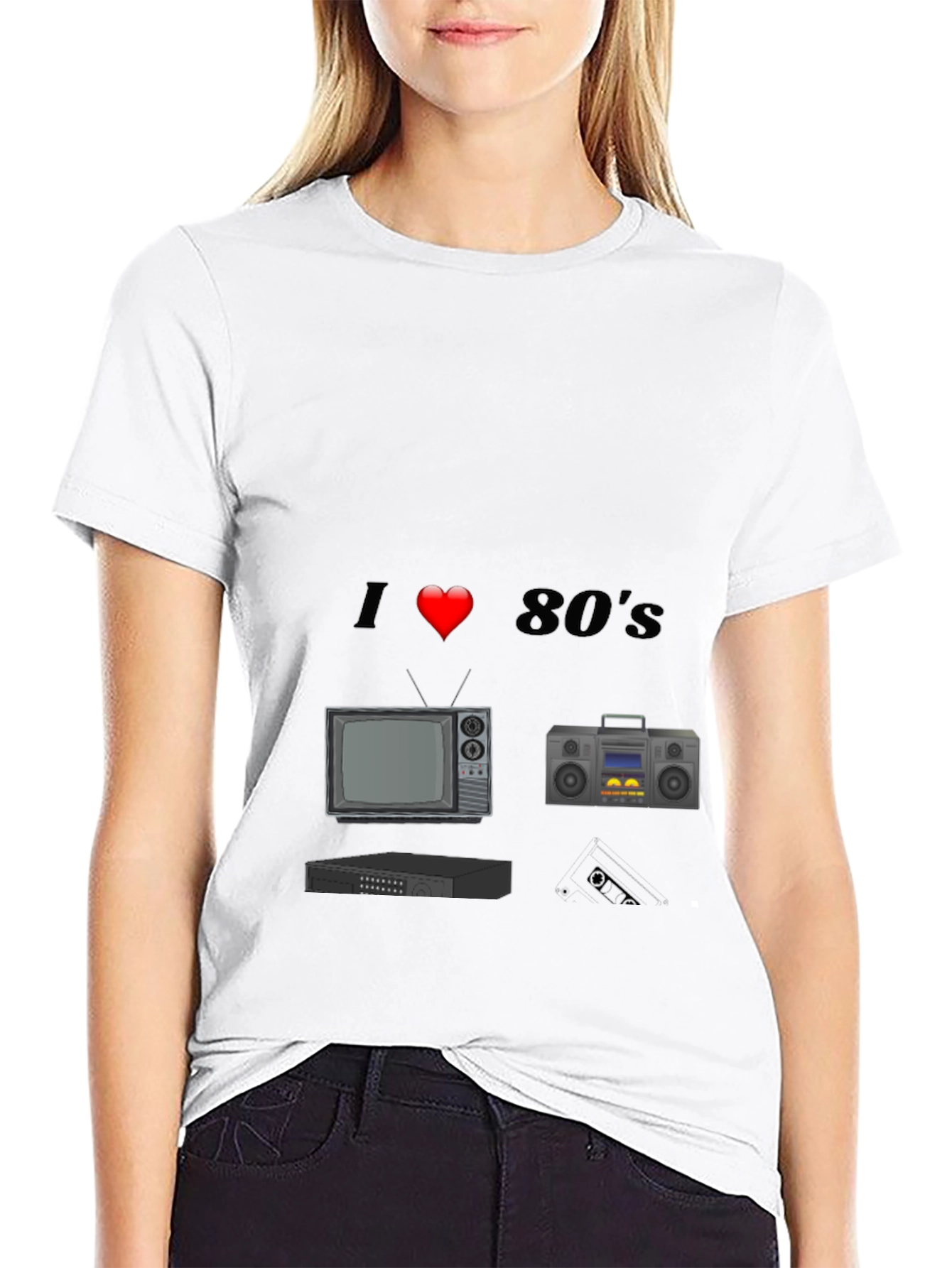 I Love 80s T-Shirt Retro TV Cassette Player