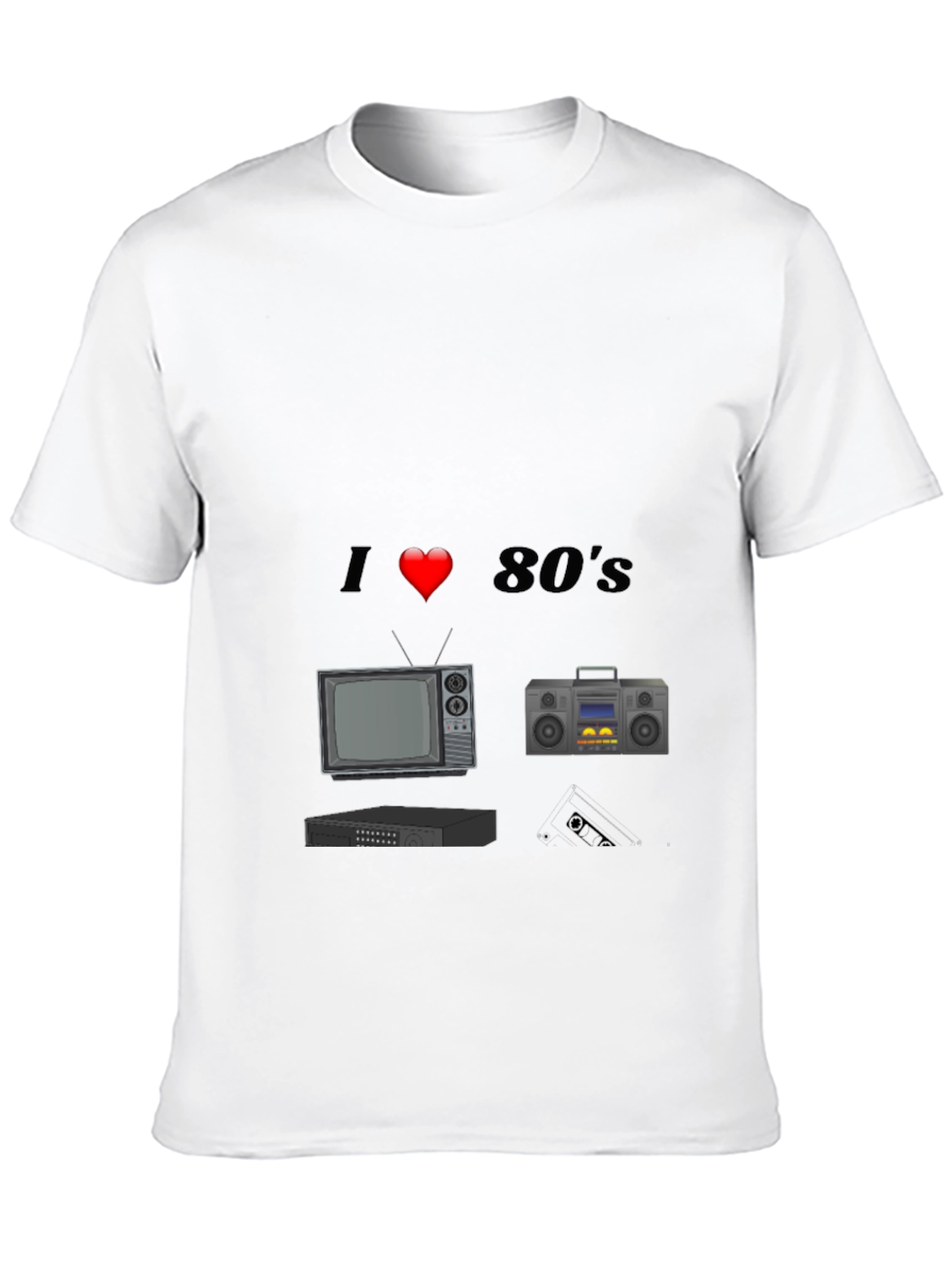 I Love 80s T-Shirt Retro TV Cassette Player
