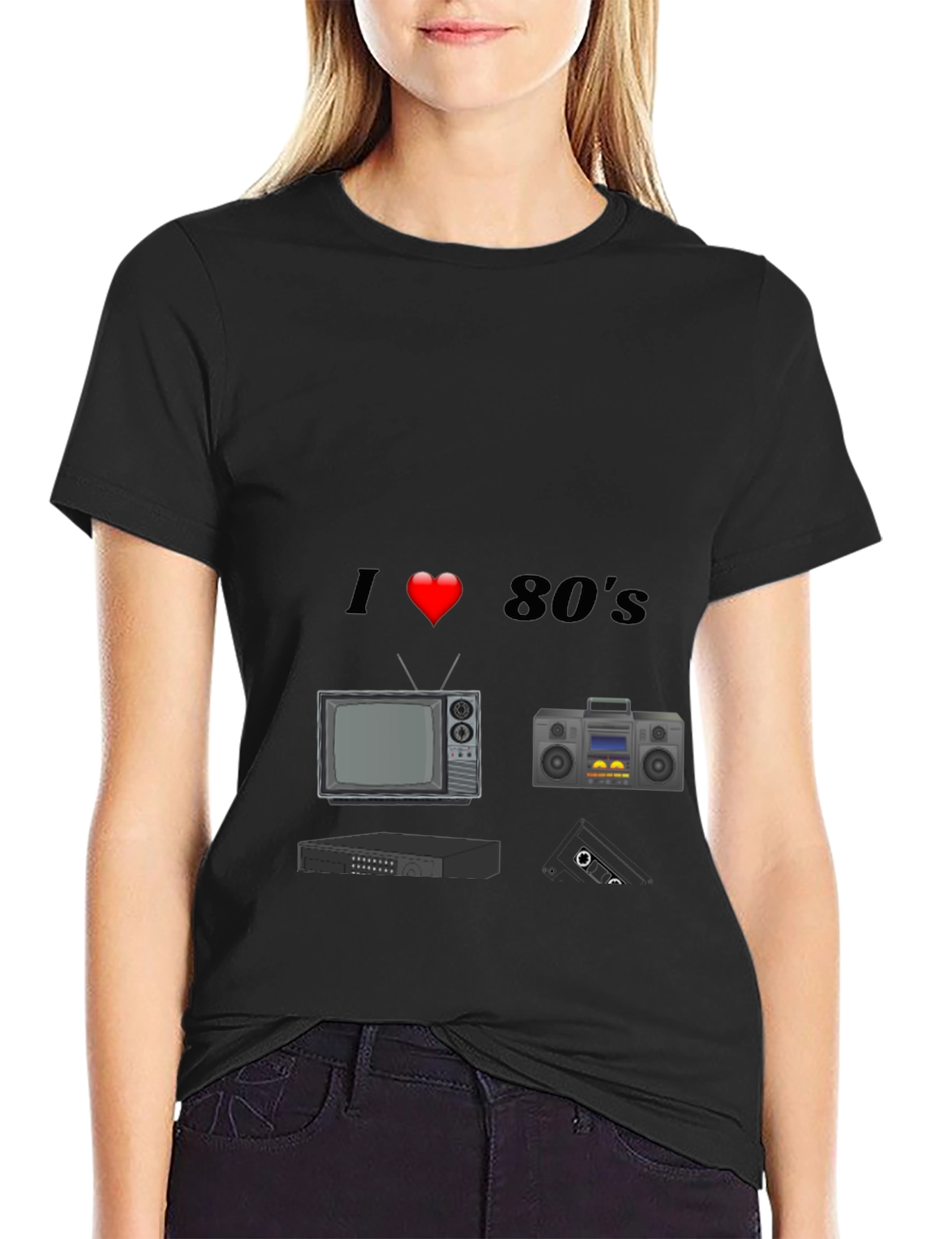 I Love 80s T-Shirt Retro TV Cassette Player