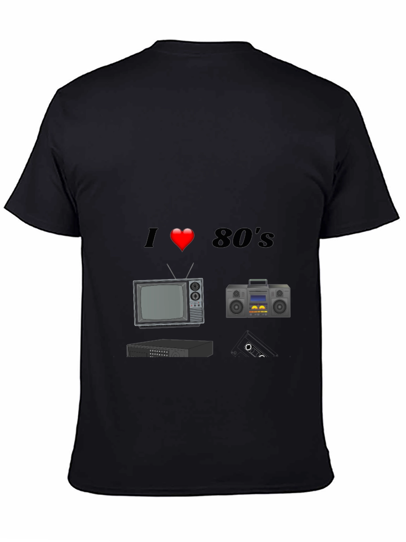 I Love 80s T-Shirt Retro TV Cassette Player