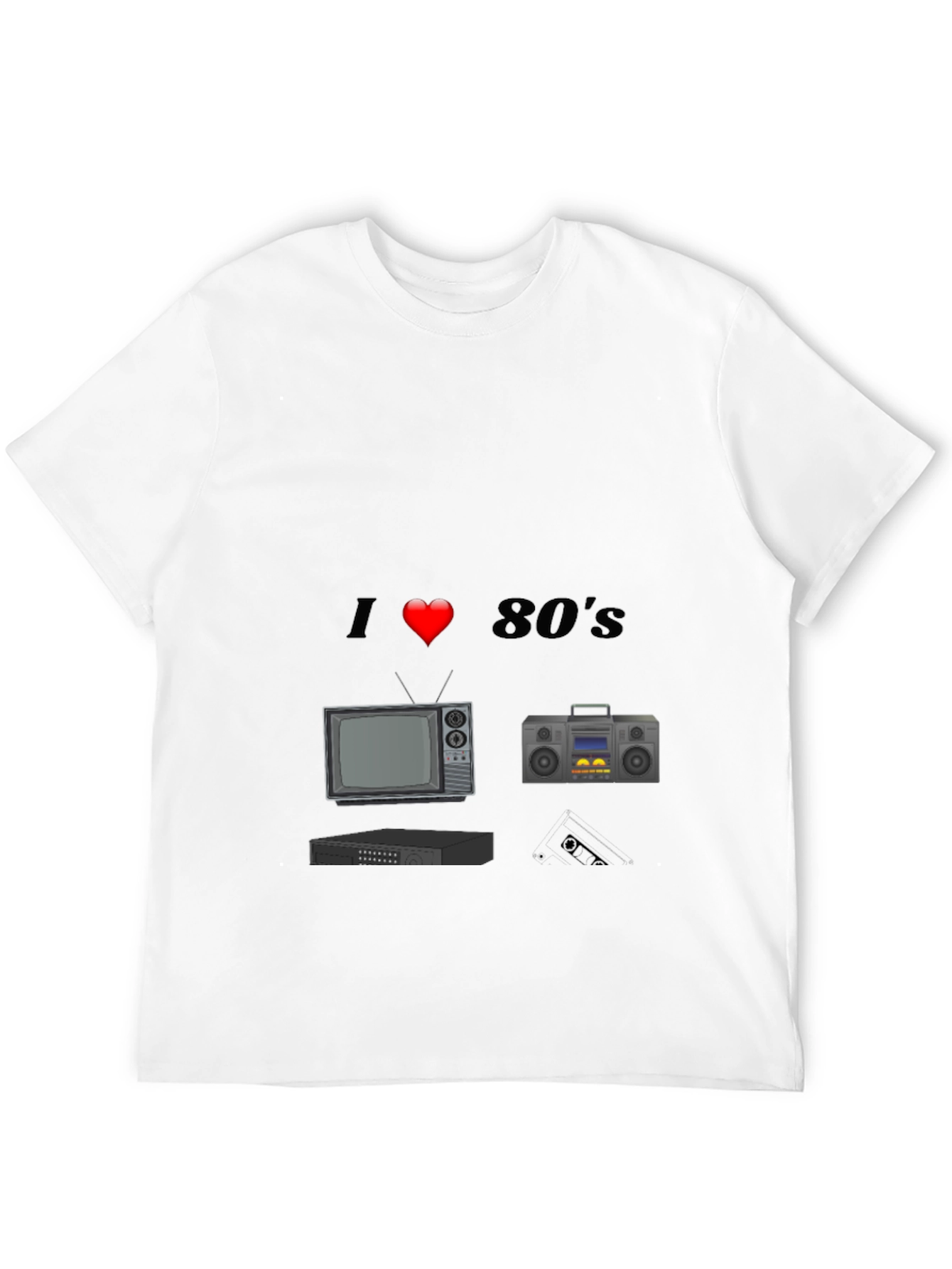 I Love 80s T-Shirt Retro TV Cassette Player