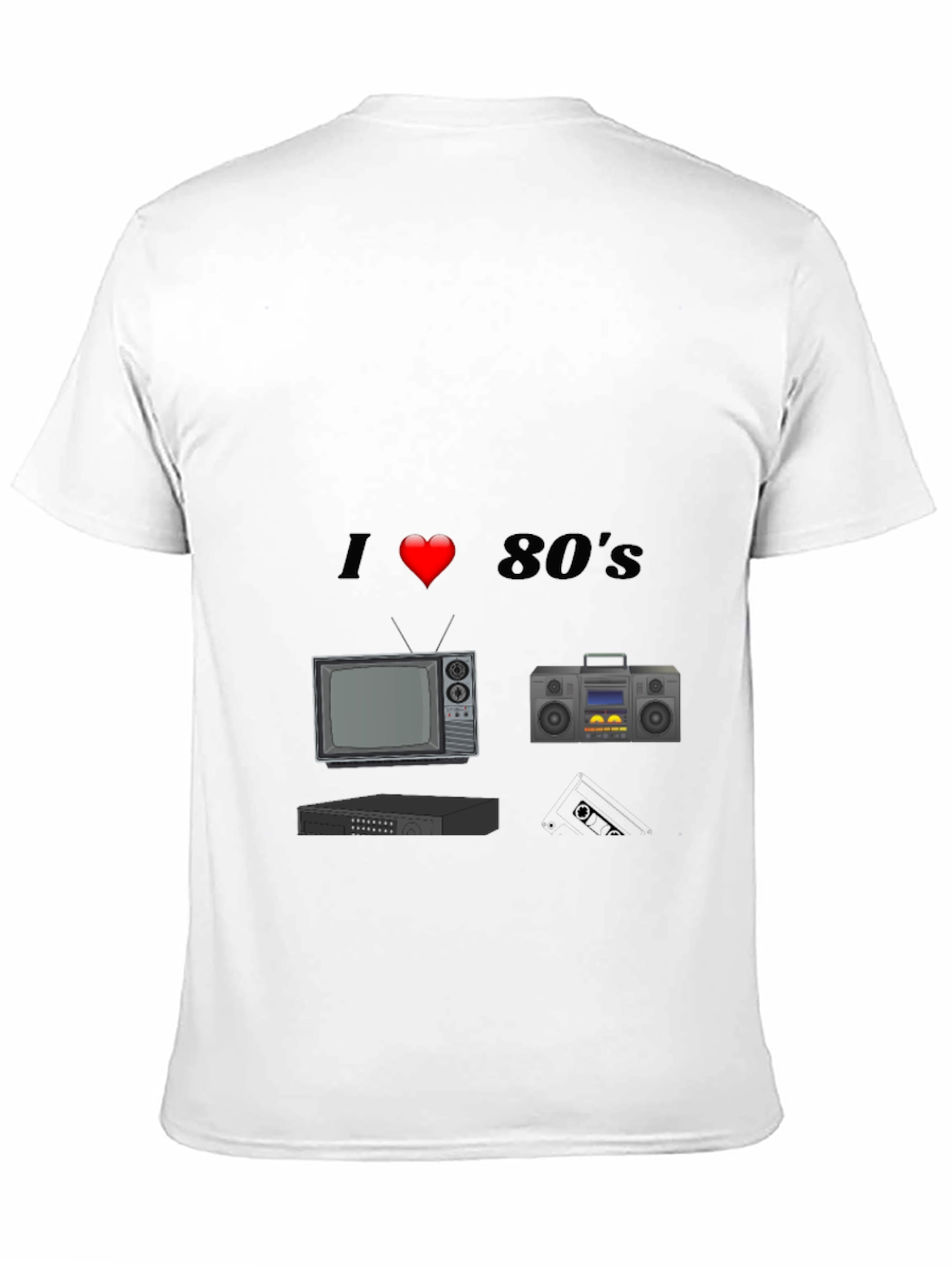 I Love 80s T-Shirt Retro TV Cassette Player