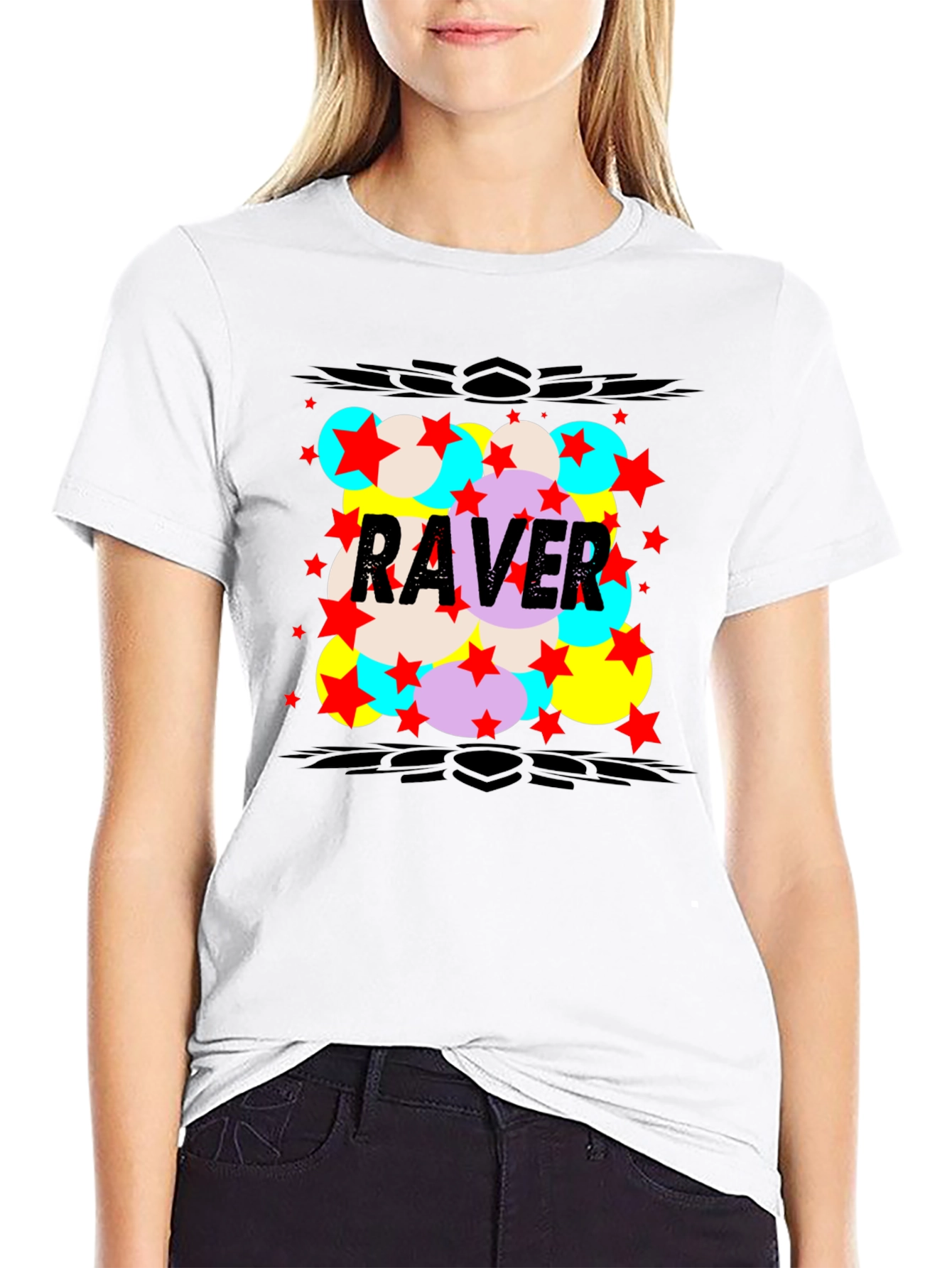 Raver Graphic Print Black T-Shirt